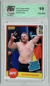 Alexandr Romanov 2022 Panini Instant #RR4 UFC 1/492 Rated Rookie Card PGI 10