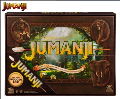 Jumanji Board Game Wooden Case Refresh Spin Master Adventure Game Gift Wood Fun - image 1 of 4