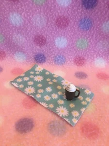 Mattel Barbie Doll Floral Towel & Mug Whip Cream Drink Set Accessory New! - Picture 1 of 3