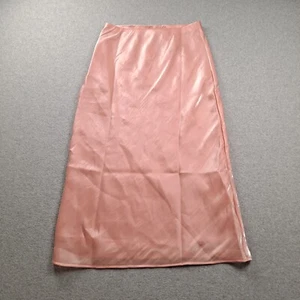 Anthropologie Skirt Women Small Pink Liquid Shine Midi Bias Cut Evening Formal - Picture 1 of 8