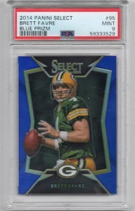 2014 Panini Select Brett Favre Blu Prizm PSA 9 IN PERFETTE CONDIZIONI #95 - Foto 1 di 2