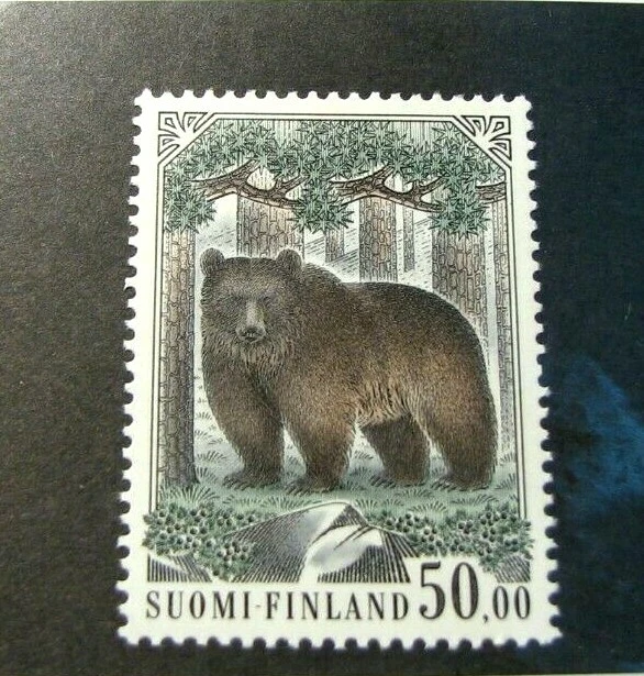 Selo Finlândia Scott# 719 urso marrom 1985-90 MNH H59 - Imagem 1 de 1
