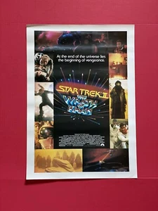 STAR TREK II WRATH OF KHAN ORIGINAL ROLLED MOVIE POSTER MINI SHEET 17X24 - Picture 1 of 2