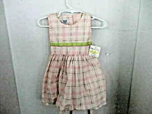 NOA LILY DRESSES~Pink & Green Plaid SLEEVELESS DRESS~Baby Girls 0-6 Months~NWT - Picture 1 of 3