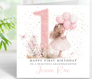 Personalised Birthday Card 1st 2nd 3rd Granddaughter Sister Niece, Any Age - Picture 1 of 12