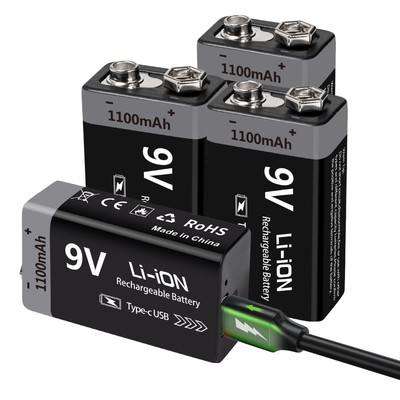 1X BATTERIE 9V PILE BATTERIA RICARICABILE 380MAH - Foto 12