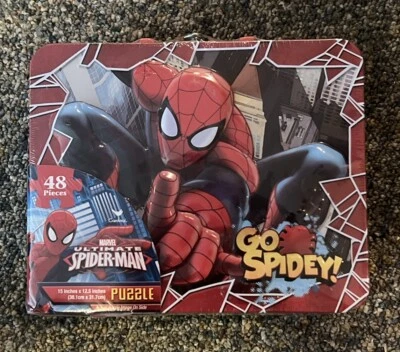¡NUEVO Puzzle Marvel Ultimate Spider-Man 48 Piezas en Fiambrera de Lata Sellada! Foto 1 de 3