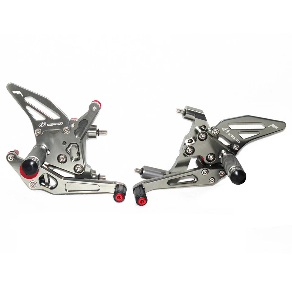 MAD-MOTO Rearset Foot Pedals Foot pegs For DUCATI PANIGALE 1299 R/S 2015-2018 GY - Imagem 1 de 4