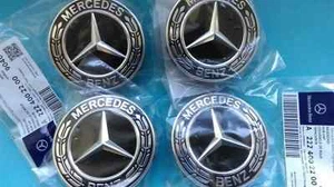 Set of 4 Genuine Alloy Wheel Centre Cap BLACK A22240022009040 - Picture 1 of 2