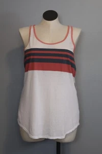 So Hilo Racerback Tank XXL 2XL U-Ausschnitt weiß mit Streifen Vintage Look NEU Neu mit Etikett - Bild 1 von 13