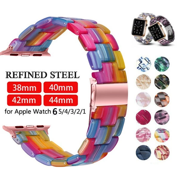 Resin iWatch Strap For Apple Watch Series 8 7 6 5 4 3 2 1 SE Watch Band Bracelet - Image 1 of 4