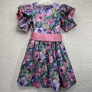 Vintage Jayne Copeland Girls Sz 10 Dress Floral Full Crinoline Cottagecore - Picture 1 of 12