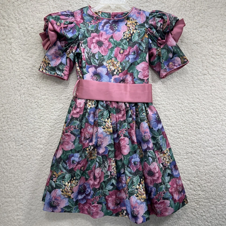 Vestido Vintage Jayne Copeland Niñas Talla 10 Floral Completo Crinolina Cottagecore  Foto 1 de 4