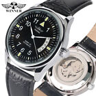 WINNER Top Brand Luxury Men's Skeleton Auto Mechanical Wristwatch Leather Strap
