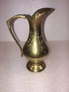 More details for vintage small brass vase 5&quot; urn pot figure collectible item 
