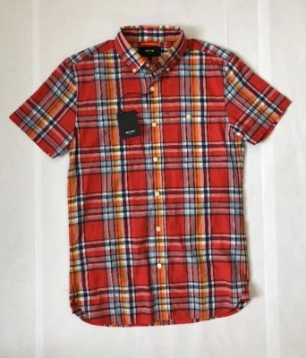 NWT Men’s Jack Spade Short Sleeve Plaid Shirt Sz XS MSRP $118 - Image 1 of 4