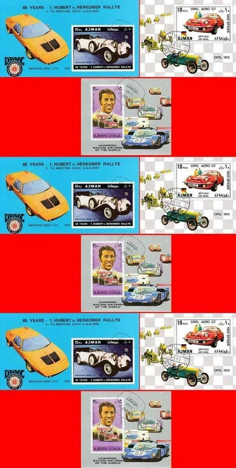 AJMAN/EAU 1971 COCHES DEPORTIVOS Y VINTAGE/AUTOMÓVILES x9 S/S $$ VENTA AL POR MAYOR $$ Foto 1 de 1