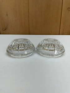 Set 2 MCM Vintage Crystal Votive Taper Clear Tea Light Candle Holder Glass GL6 - Picture 1 of 9