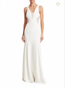 NUEVO HALSTON HERITAGE Lados acanalados Vestido de Noche sin mangas, Calafateo (Talla 6) - Imagen 1 de 12
