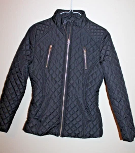 SO Girl's Size 10-12 Black Quilted Zippered Jacket Coat - Picture 1 of 6