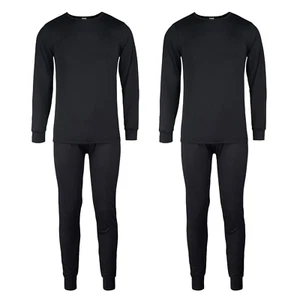 2 Pack Men's Fleece Thermal 2 Piece Set Underwear Long Sleeve S-3XL Top Bottom - Picture 1 of 19