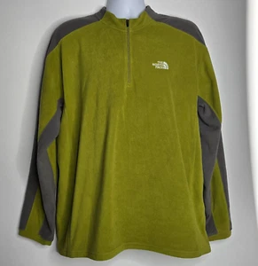 The North Face Men's TKA 100 Pullover Jacket 1/4 Zip Fleece XL NEW UPF 30 Green - Picture 1 of 7