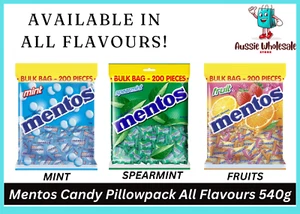 Mentos Fruits 540g Bulk 200pc Bag Pillow Pack - Picture 1 of 7