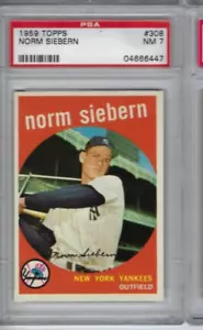 Tarjeta de béisbol Topps 1959 #308 Norm Siebern Yankees de Nueva York clasificación PSA 7 - Imagen 1 de 2
