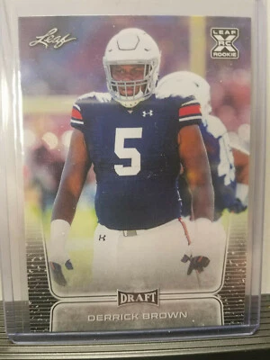 Derrick Brown 2020 Leaf Prizm Draft Picks #28 RC Auburn Tigers - Image 1 of 2