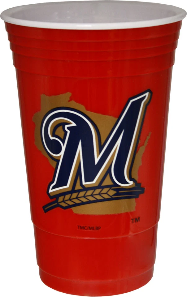 Taza de plástico roja Milwaukee Brewers Foto 1 de 1