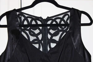 Roman Originals Black Satin Sheer Back Panel Sleeveless Maxi Event Dress,Size 16 - Picture 1 of 8