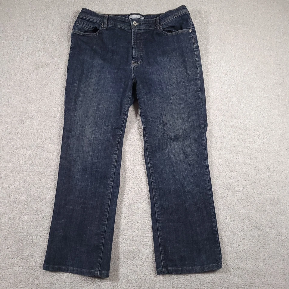 Chico's Platinum Jeans Women's 2 US Large 14 Mid-Rise Denim 34X27 Straight Leg - Image 1 of 4