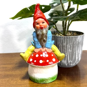 Vintage Heissner Gnome West Germany Coin Bank Mushroom 6.5" 1970 - Picture 1 of 6