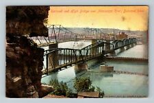 New listing
		Dubuque IA- Iowa, Railroad, High Bridge Mississippi River Vintage c1908 Postcard