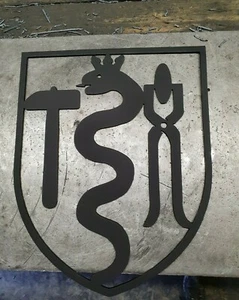 Schmied das historische Zunftzeichen von 40cm-100cm aus 3mm Stahl Logo Deko - Picture 1 of 6