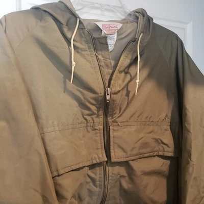 Sudadera con Capucha de Trabajo Utilitaria Años 70-80 De Colección Walls Master Hecha en EE. UU. Verde Nylon/Algodón Foto 1 de 4