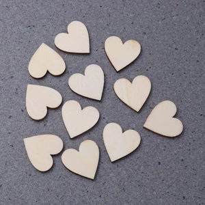 50pcs 2.5cm Wooden Hearts Slices Embellishments Scrapbooking Wedding Crafts - Picture 1 of 11