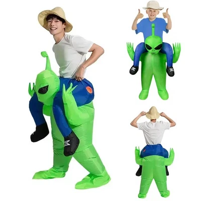 MARKENLOS Halloween Aufblasbares Alien Kostüm Alien-Entführung Aufblasbares Kostüm mit Hut