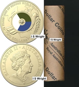 Australia: 2020 Coloured $2 End of WWII 75th Anniversary Mint Roll 5000 ONLY - Picture 1 of 1