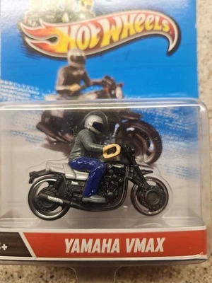 Hot Wheels 2012 Motorcycles Yamaha Vmax with Rider Mint On Mint Card New - Image 1 of 4