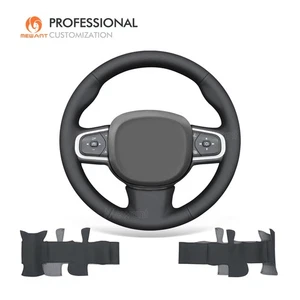 MEWANT DIY Black Smooth Real Leather Steering Wheel Cover for Volvo XC90 - Imagen 1 de 9