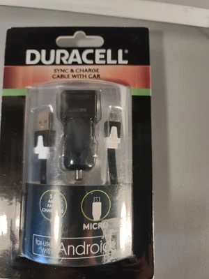 Duracell Car Charger~NEW 6 ft Sync & Charge Cable w/car charger  Model Pro 198 - Image 1 of 3