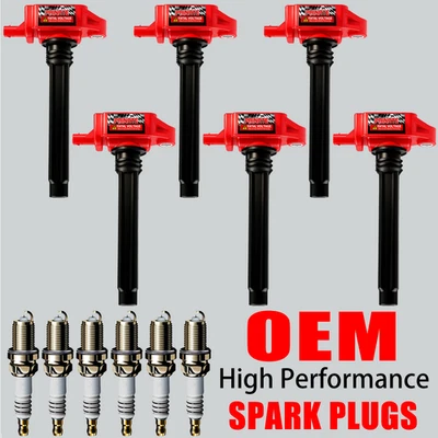 6X Bobina de encendido y bujía OEM de alto rendimiento para Jeep Dodge Ram 3,6 L UF648 Foto 1 de 4