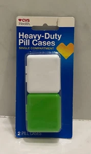 Neu CVS Health Robuste Pillendosen Einzelfach 2er Pack, grün und weiß - Bild 1 von 2
