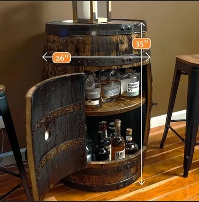 Vintage Whiskey Barrel Display  - Image 1 of 4