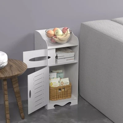 White Bathroom Bedroom Cabinet Drawer Shelf Cupboard Storage Free Standing Floor - Image 1 of 4