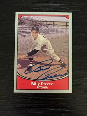 1989 年太平洋白袜队比利·皮尔斯签名卡签名 — 第 1/2 张图片