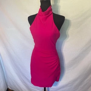 Amanda Uprichard Joanne Minikleid in Genie Pink Neckholder - Bild 1 von 5