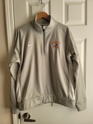  Nike Men Therma Fit Carson Newman  Football 1/4 zip pulloversweater BeigeGreyXL - Image 1 of 4