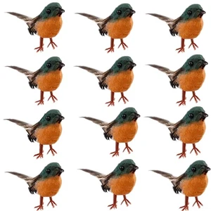 12 PCS Robin Bird Christmas Decorations, Vivid Artificial Feather Cute Robin ... - Picture 1 of 7